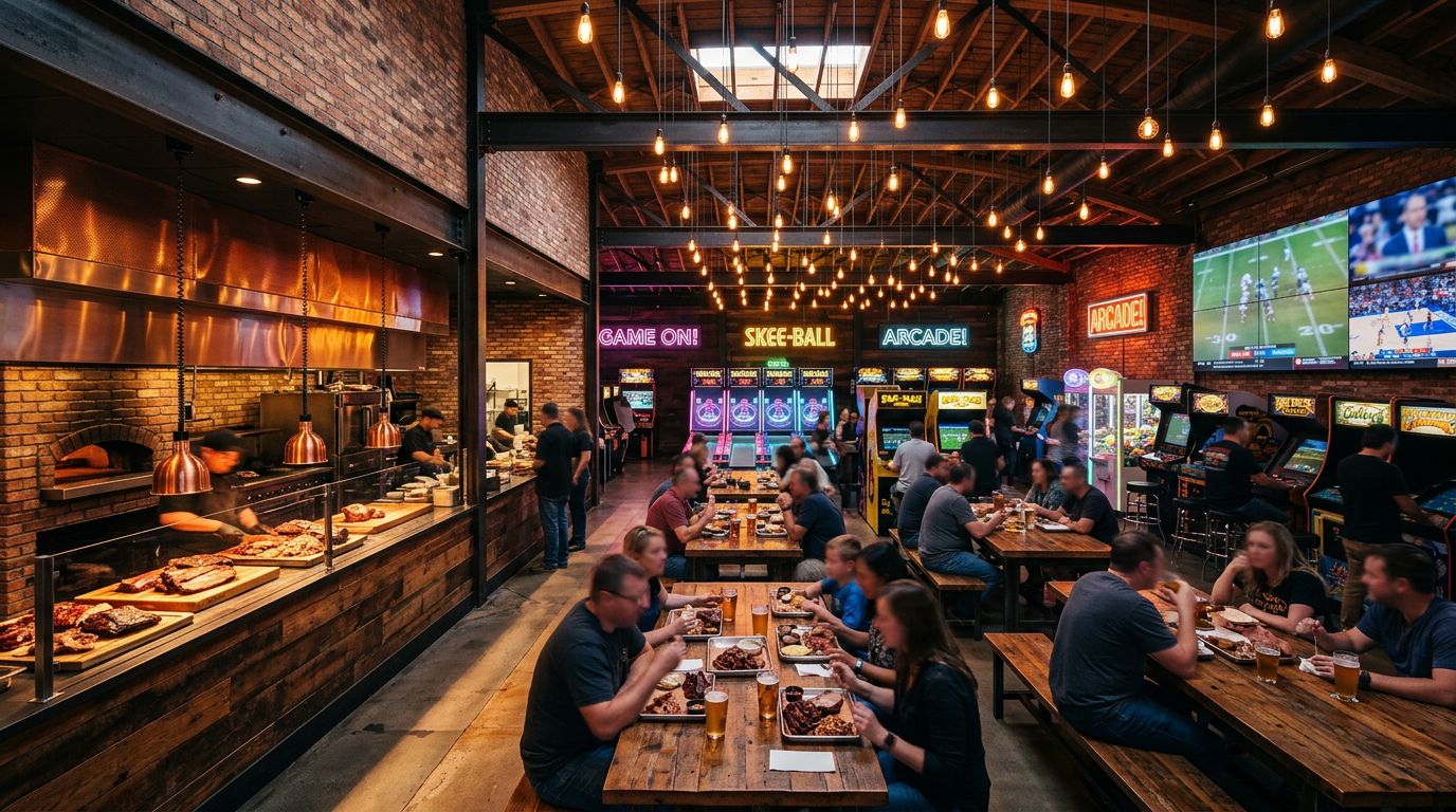 Hybrid Floor — BBQ + Arcade
